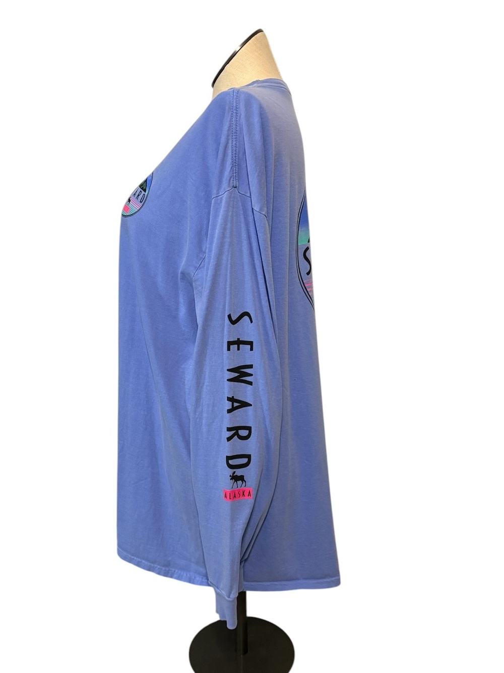 Blue 84 Periwinkle Crewneck Long Sleeve with Seward Alaska Patch - Picture 2 of 4